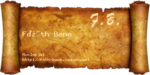 Fáth Bene névjegykártya